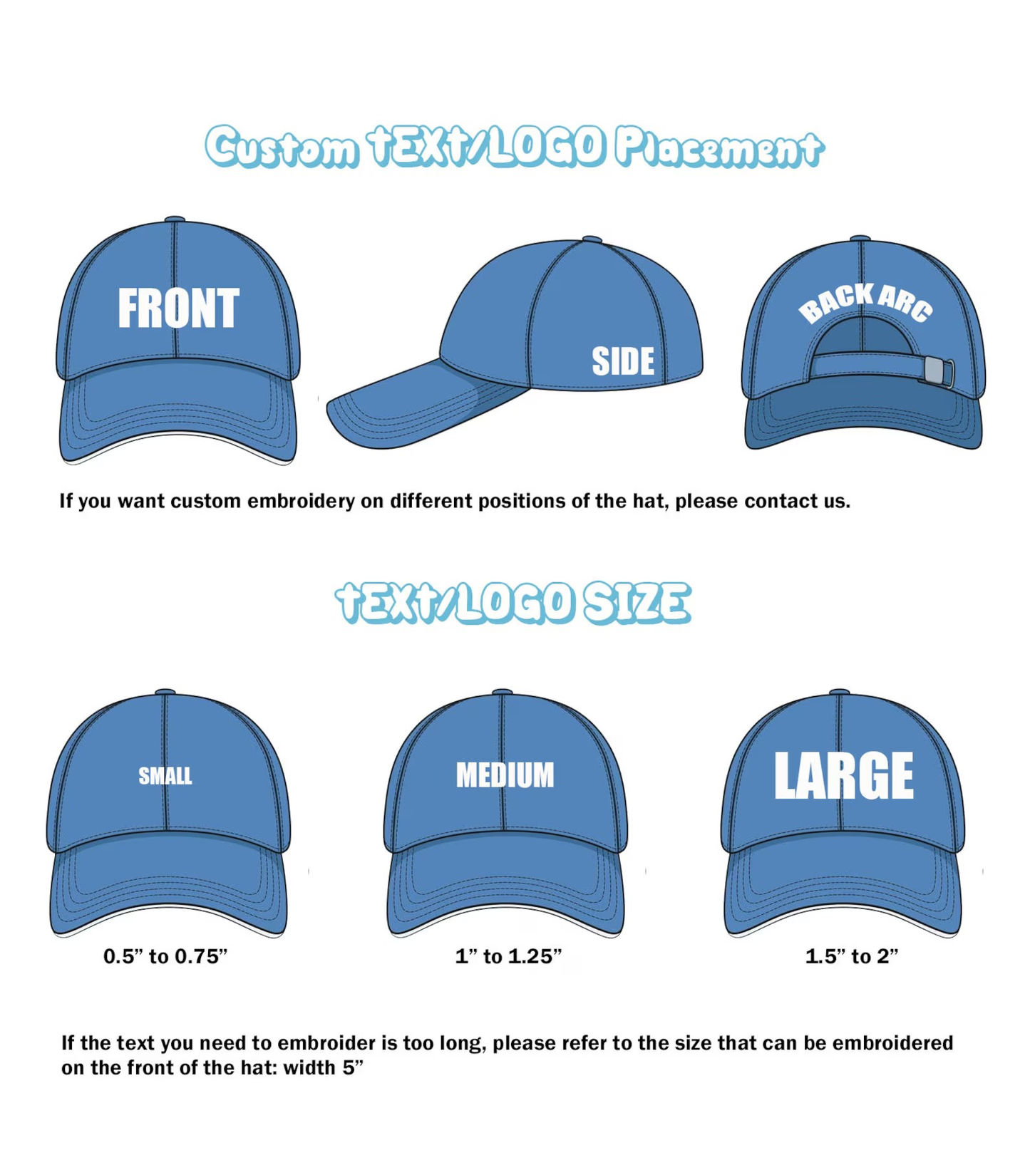 Custom Embroidered Baseball Hat with Your Text or Logo