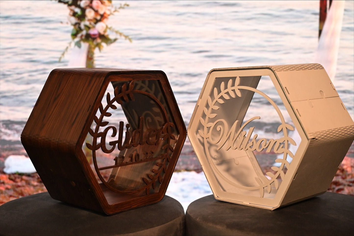 Personalized Wedding Wooden Box for Cards