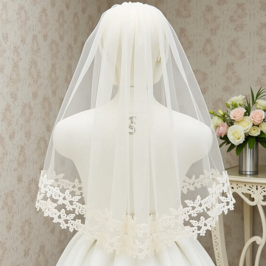 Personalized Wedding Veils with Embroidered Initials