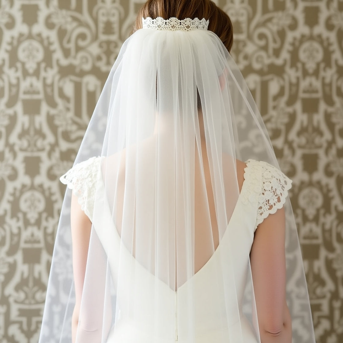 Personalized Wedding Veils with Embroidered Initials