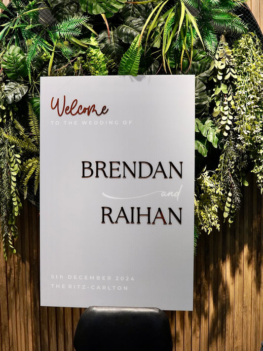 Modern Acrylic Wedding Welcome Boards
