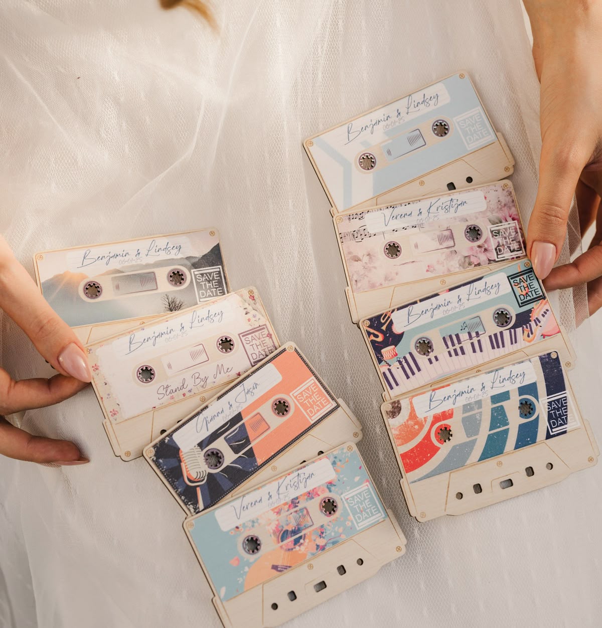 Retro Cassette Tape Save the Date Magnets: Custom Wedding Favors