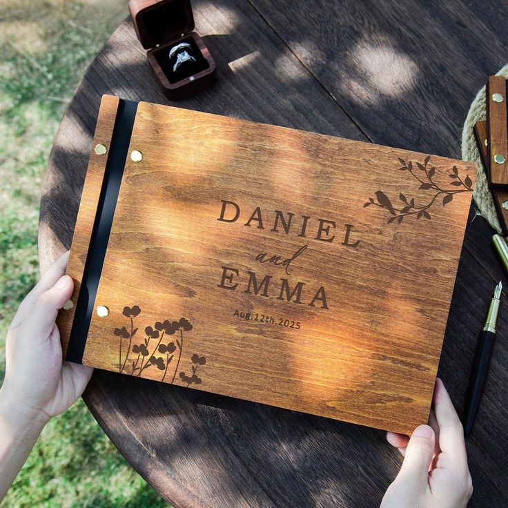 Personalized Wooden Wedding Guest Book