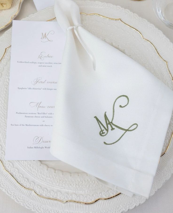 Custom Embroidered Wedding Handkerchief