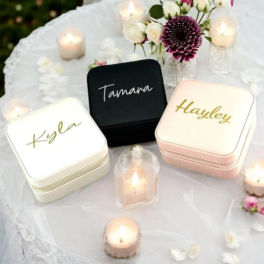 Personalized travel jewelry box