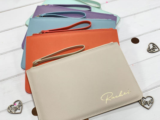 Personalized Leather Clutch Bags
