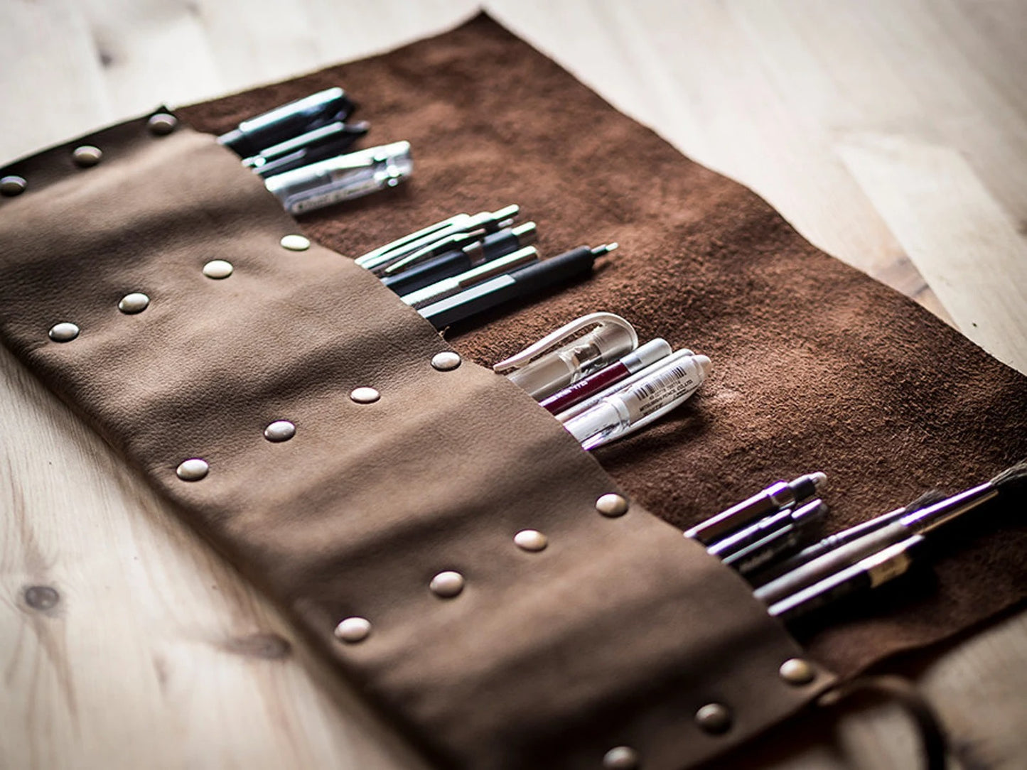 Personalized Leather Pencil Roll