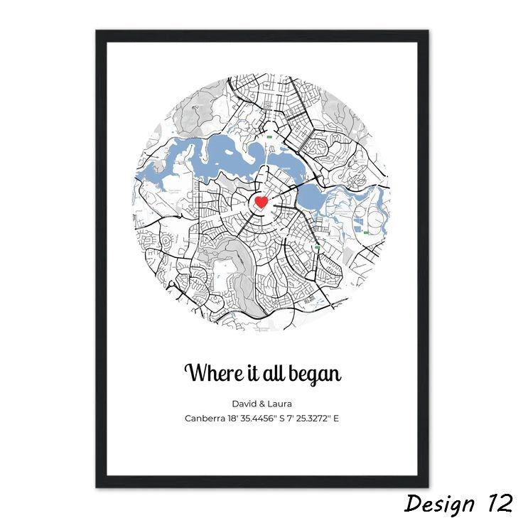 Custom Couple Wedding Journey Map