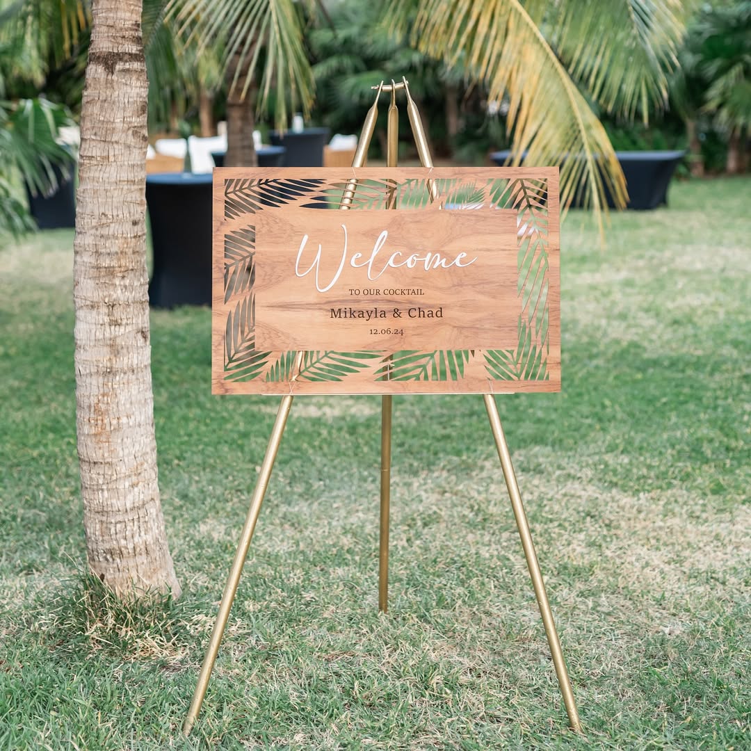 Laser Cut Wooden Wedding Welcome Sign