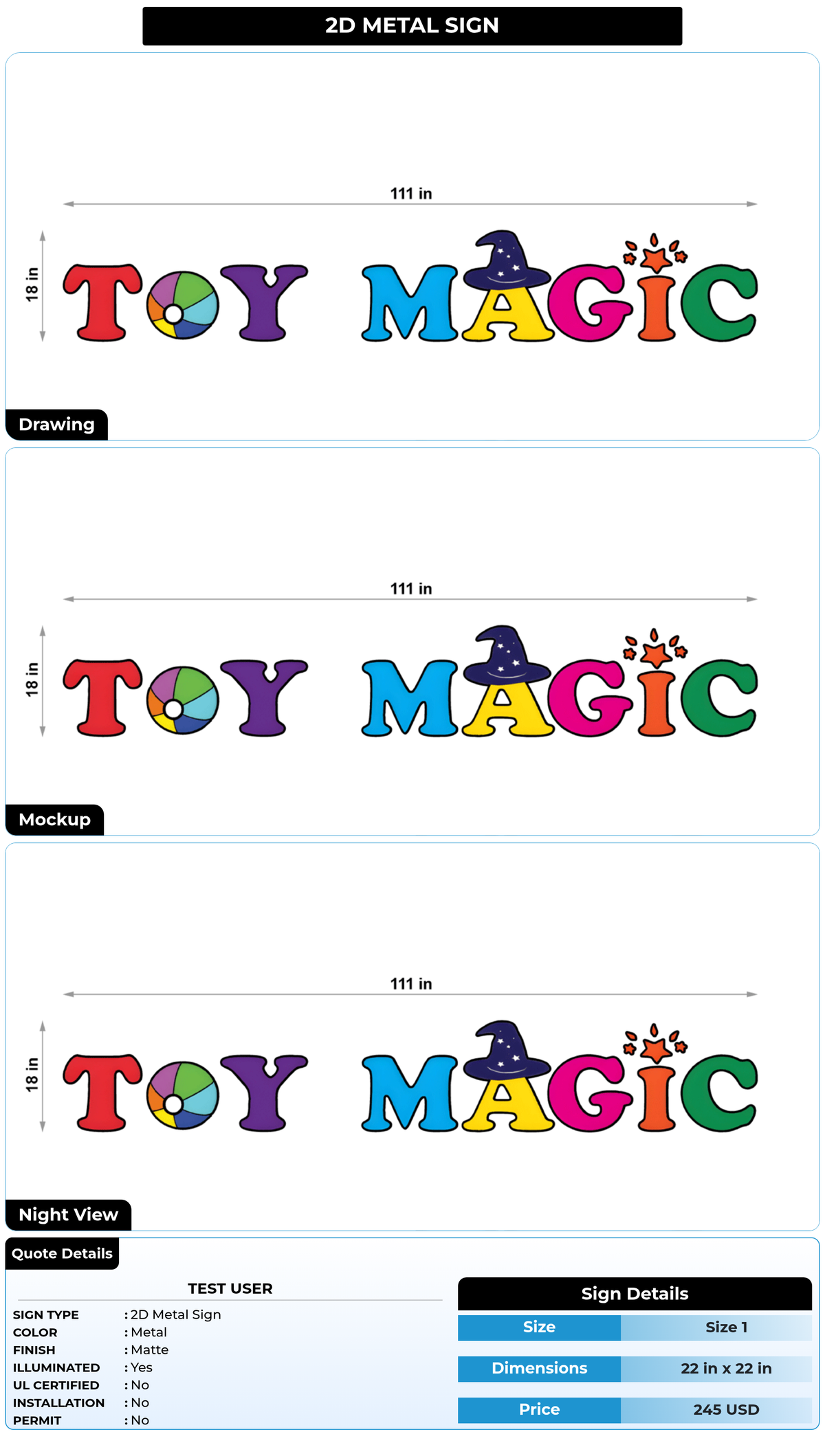 CUSTOM MOCKUP SIGN FOR Test User