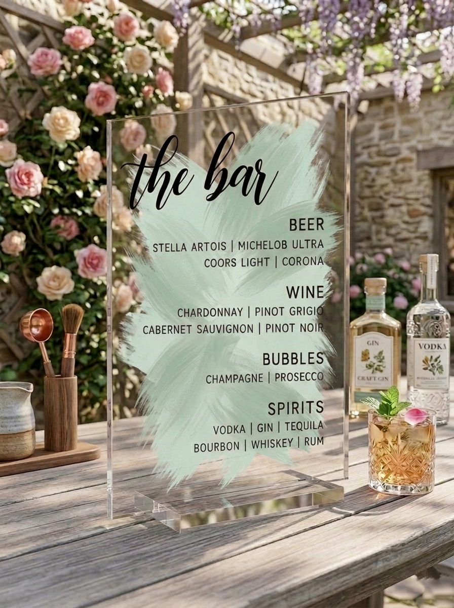 Custom Acrylic Bar Menu sign
