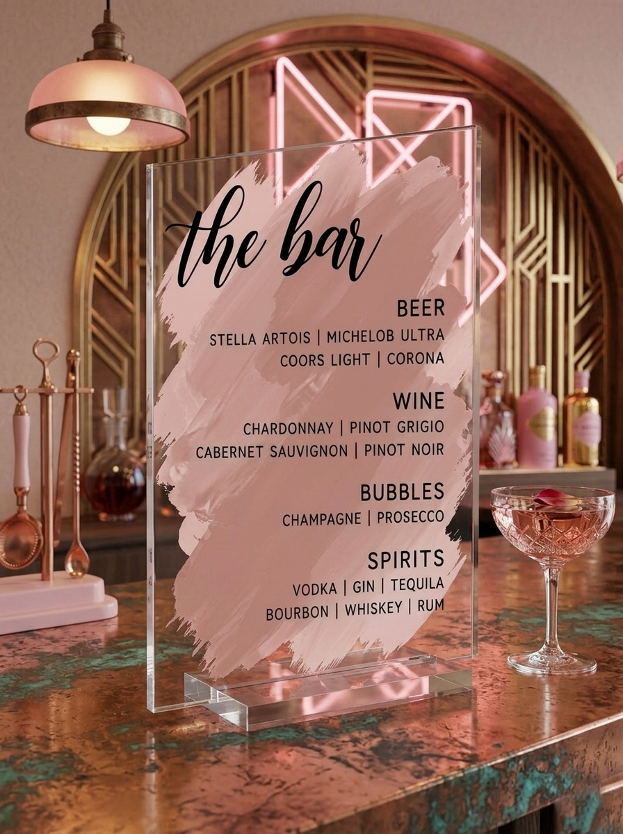 Custom Acrylic Bar Menu sign
