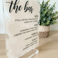 Custom Acrylic Bar Menu sign