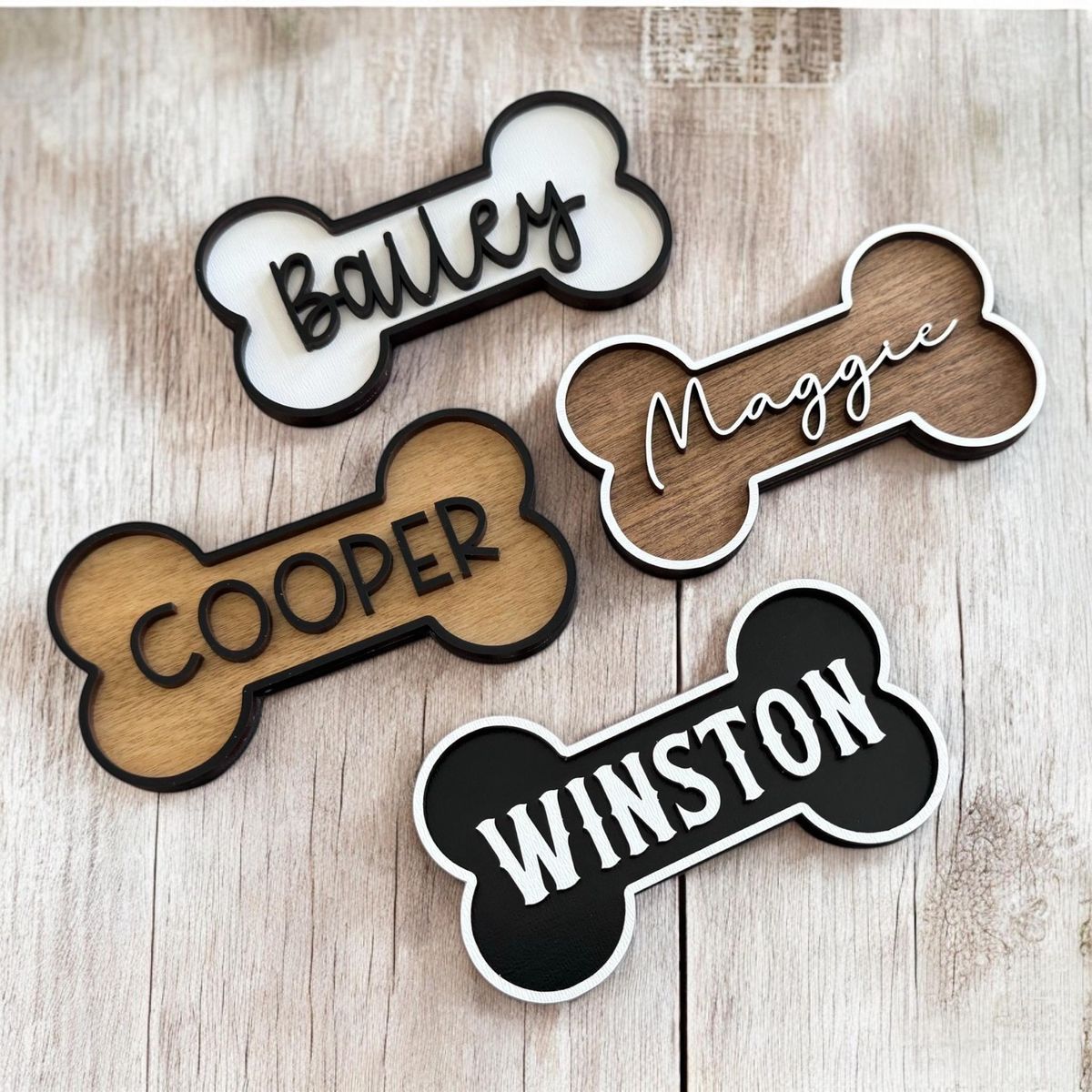 Personalized Dog Bone Name Sign | Custom Crate & Kennel Tag