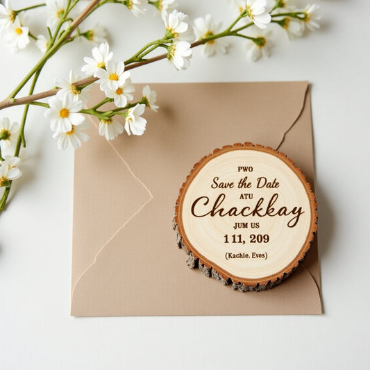 Wooden "Save the Date" Magnets