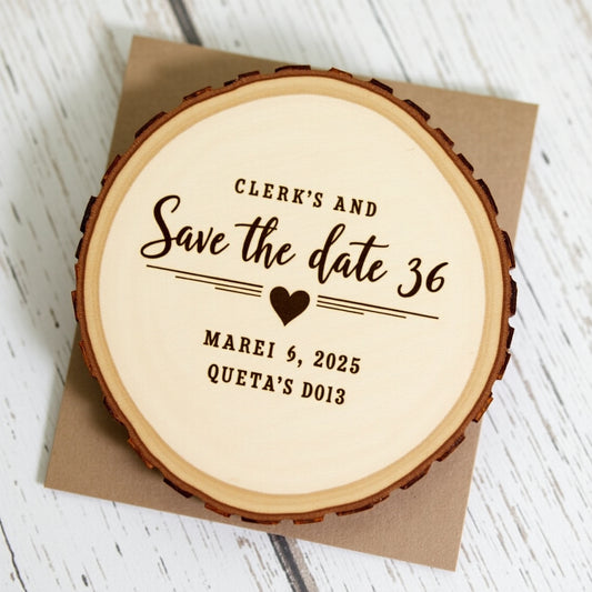 Wooden "Save the Date" Magnets
