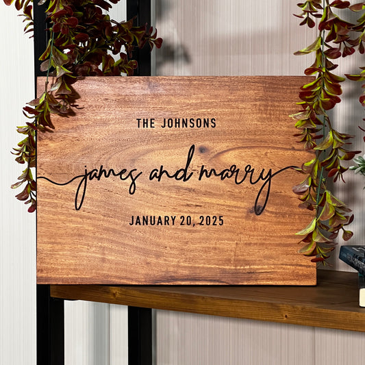 Wooden Wedding Welcome Sign – Personalized with Names & Date