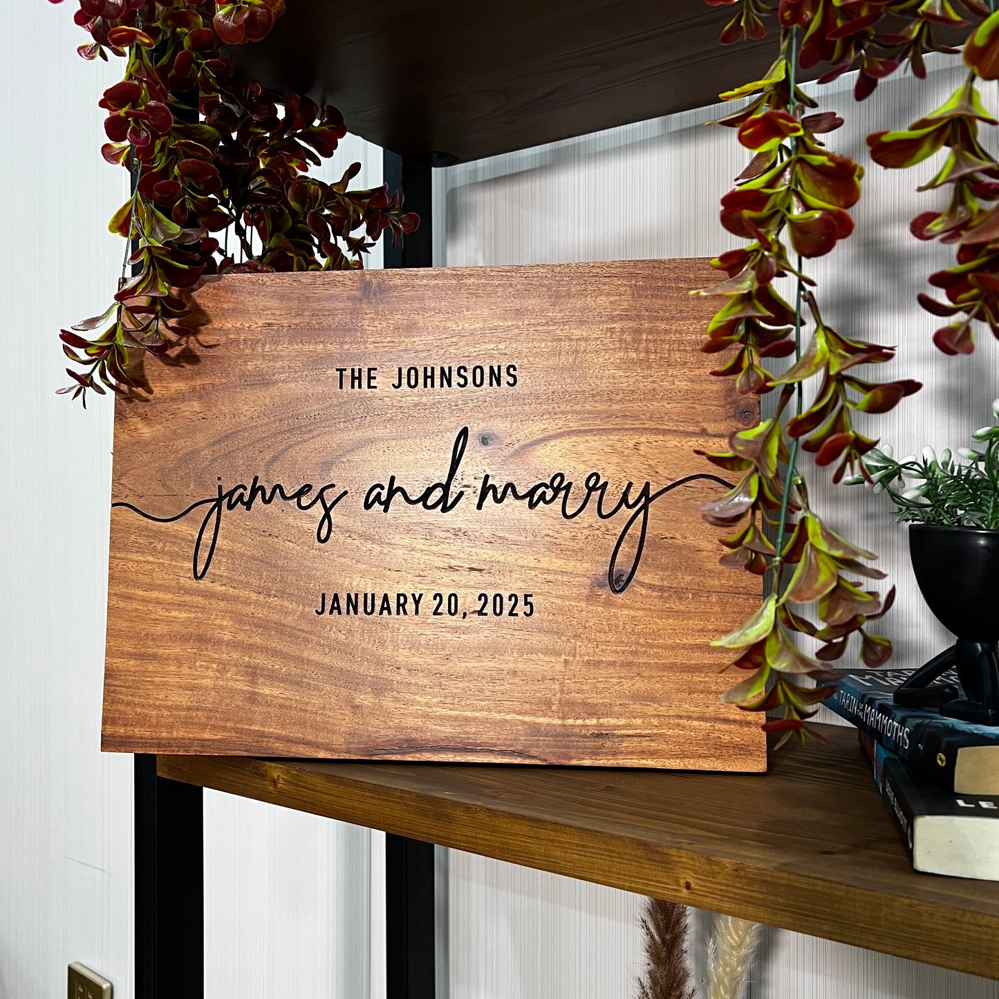 Wooden Wedding Welcome Sign – Personalized with Names & Date