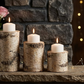 “Rustic Glow” Natural Wood Candle Holder Set