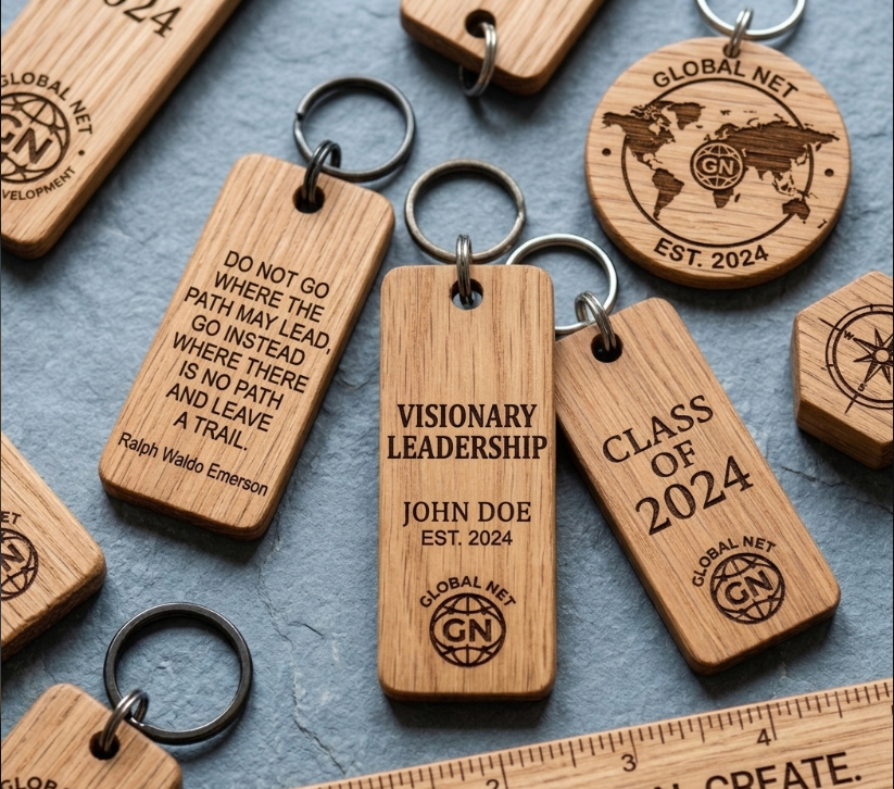 Custom Engraved Wooden Keychain