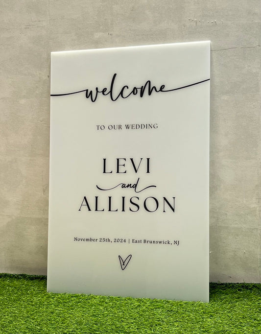 Elegant Acrylic Wedding Welcome Sign – Custom Design Available