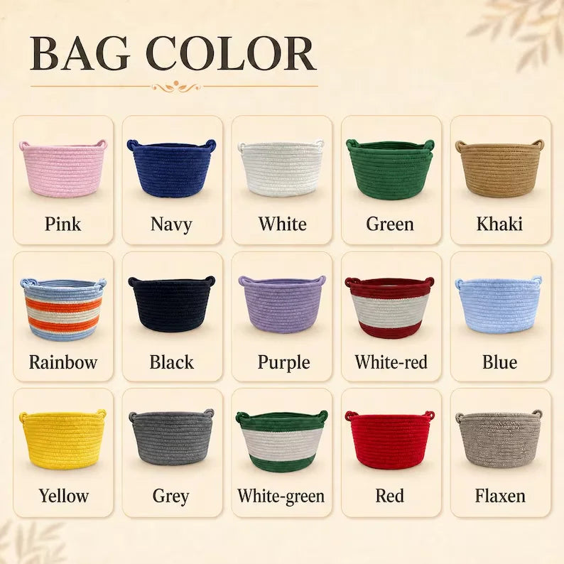 Personalized Pet Toy Basket | Custom Cotton Rope Storage for Dog & Cat Toys