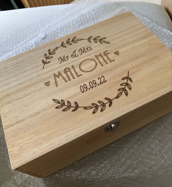 Personalized Engraved Wooden Keepsake Box