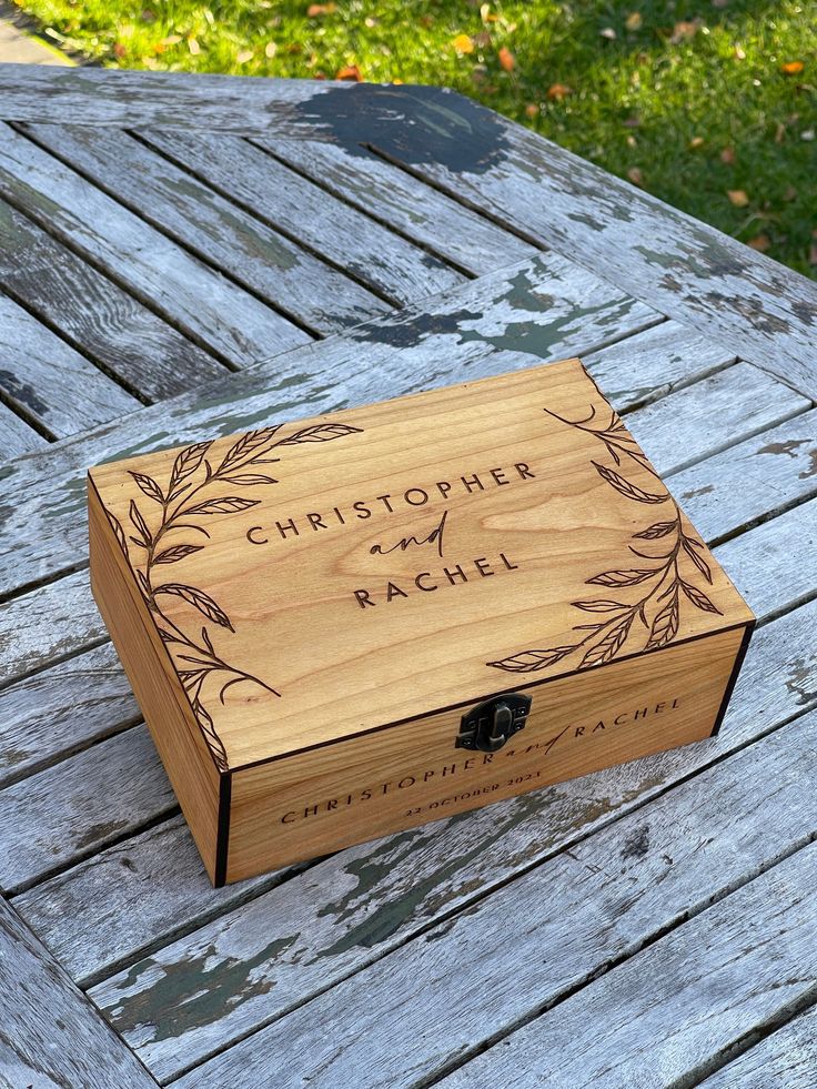 Personalized Engraved Wooden Keepsake Box
