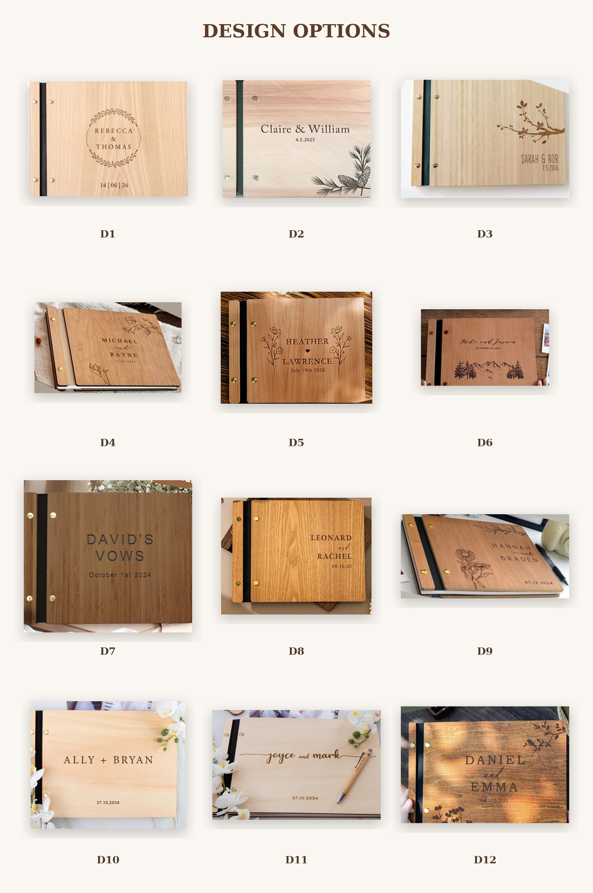 Personalized Wooden Wedding Guest Book