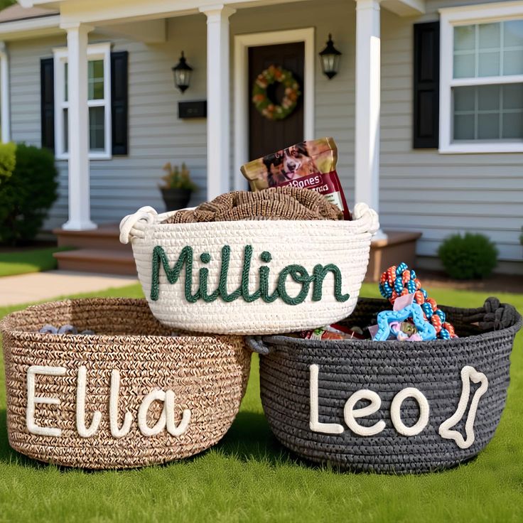 Personalized Pet Toy Basket  Custom Cotton Storage for Dog & Cat Toys