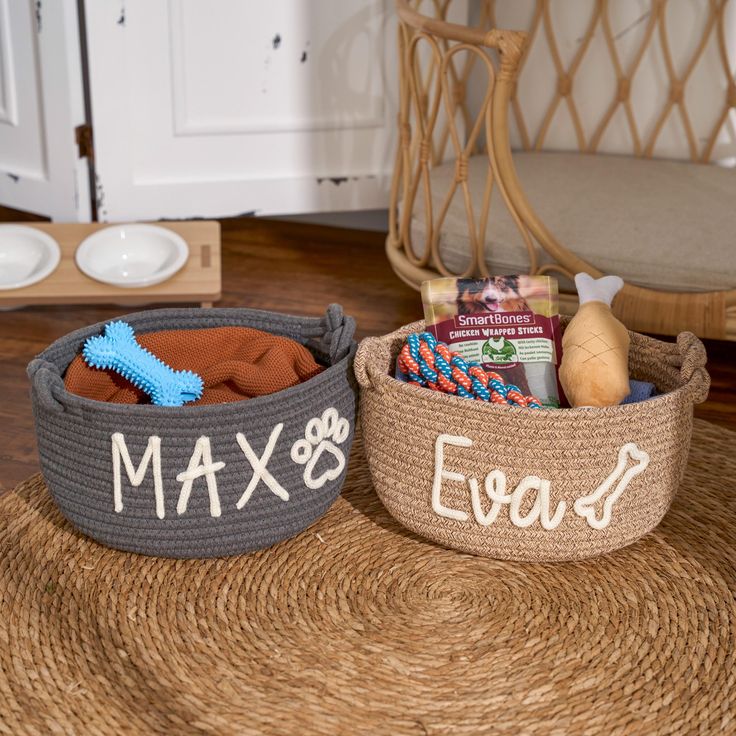 Personalized Pet Toy Basket  Custom Cotton Storage for Dog & Cat Toys