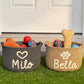 Personalized Pet Toy Basket  Custom Cotton Storage for Dog & Cat Toys