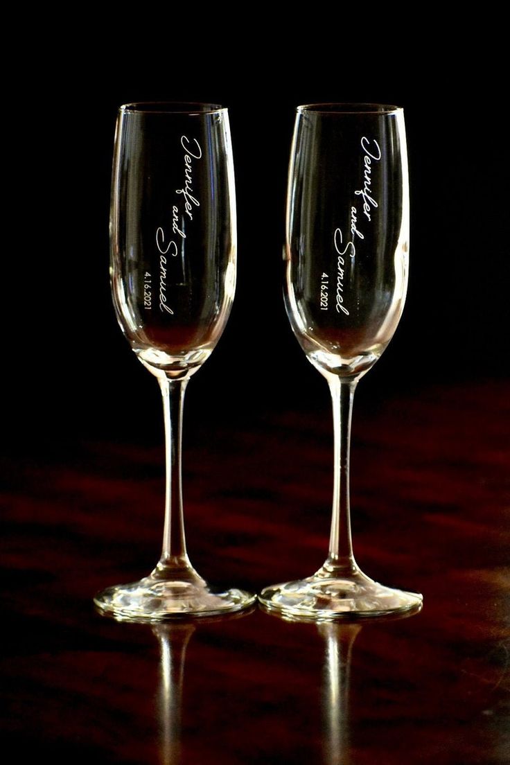 Engraved Bridesmaid Champagne Flutes
