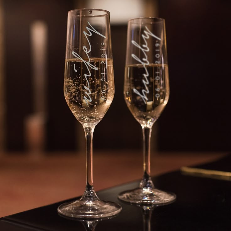 Engraved Bridesmaid Champagne Flutes
