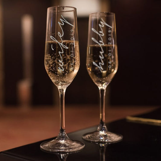 Engraved Bridesmaid Champagne Flutes