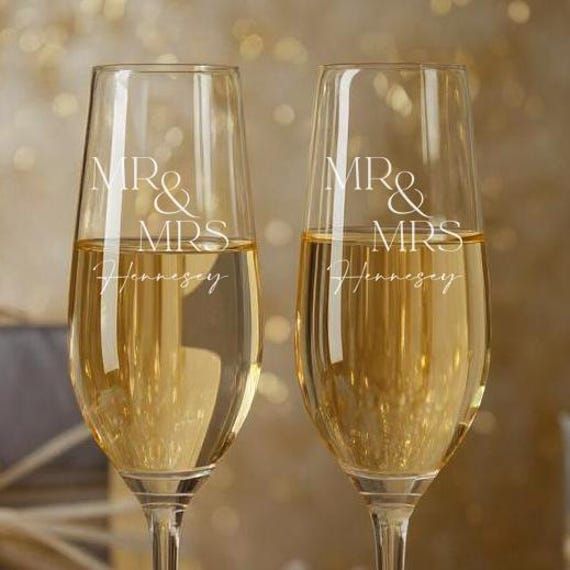 Engraved Bridesmaid Champagne Flutes