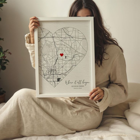 Custom Couple Wedding Journey Map