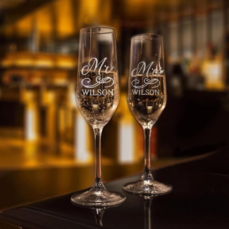 Engraved Bridesmaid Champagne Flutes