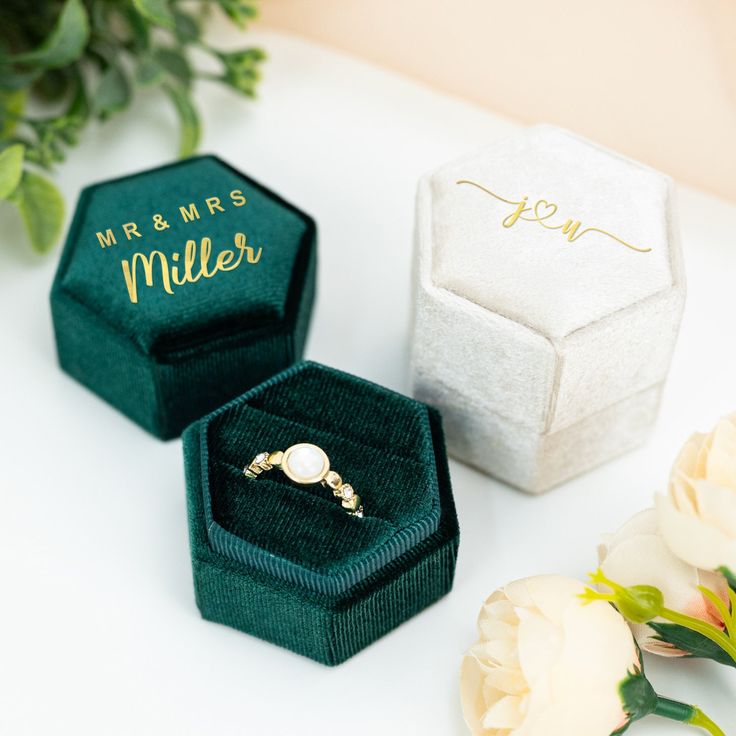 Custom Velvet Wedding Ring Box