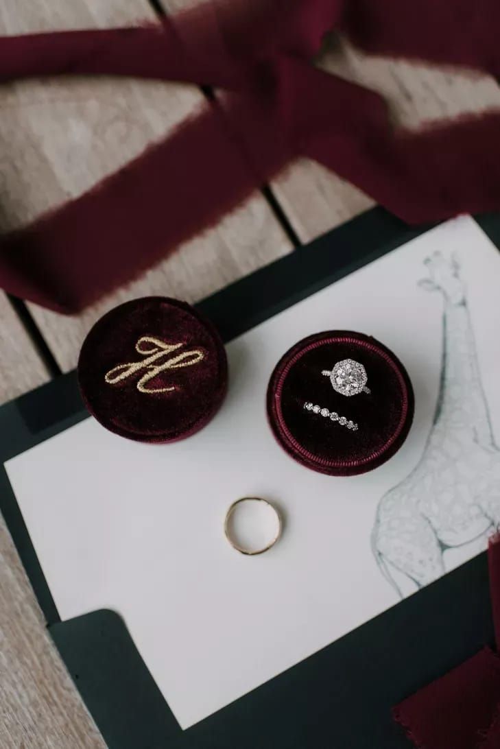 Custom Velvet Wedding Ring Box