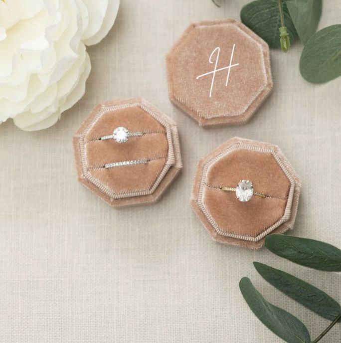 Custom Velvet Wedding Ring Box