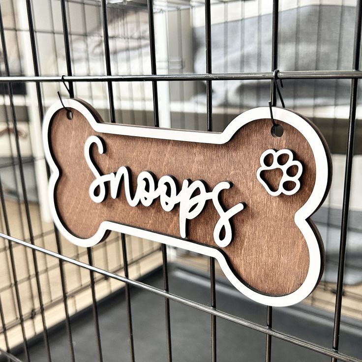 Personalized Dog Bone Name Sign | Custom Crate & Kennel Tag
