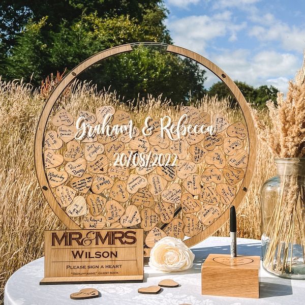 Personalized Wooden Frame Guest Book Alternative