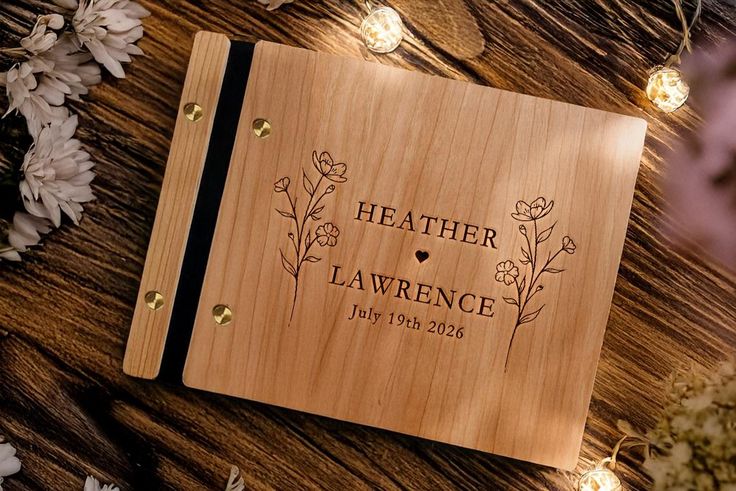 Personalized Wooden Wedding Guest Book