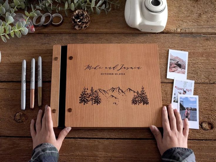 Personalized Wooden Wedding Guest Book