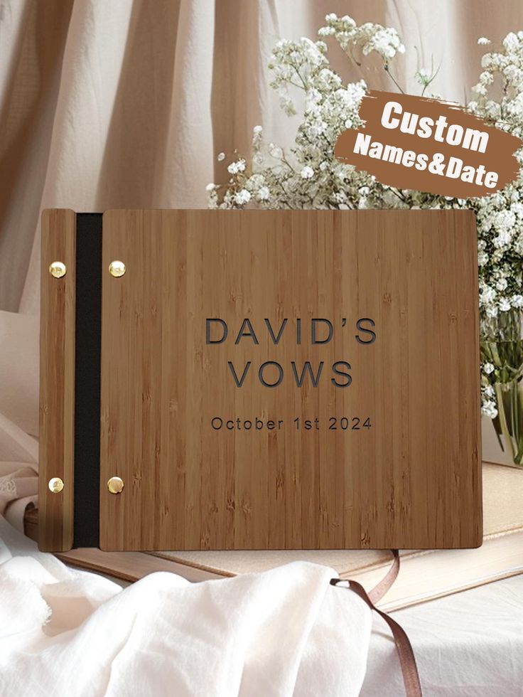 Personalized Wooden Wedding Guest Book