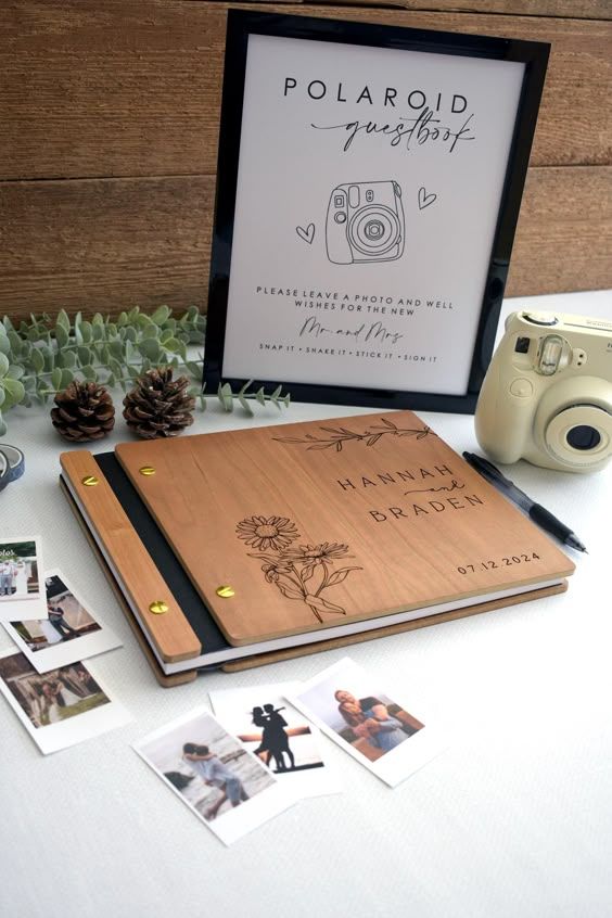 Personalized Wooden Wedding Guest Book
