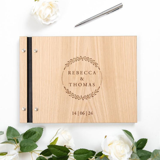 Personalized Wooden Wedding Guest Book