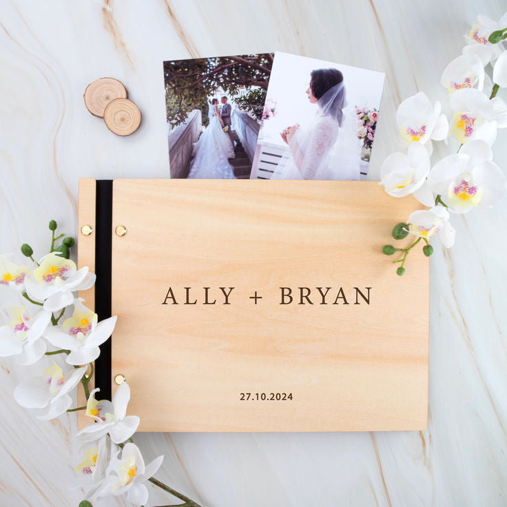 Personalized Wooden Wedding Guest Book