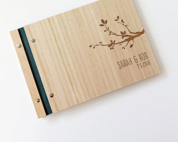Personalized Wooden Wedding Guest Book